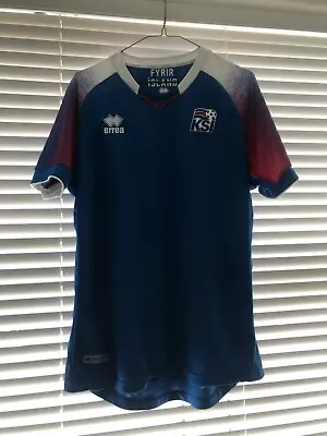  GENUINE AUTHENTIC ICELAND FOOTBALL SHIRT 2018/19 Size Large  • £39.99