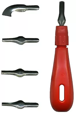 Lino Cutting Handle Tool & 5 Tile Block Cutter Carving Sculpting Blades 792-6 Mb • £4.75