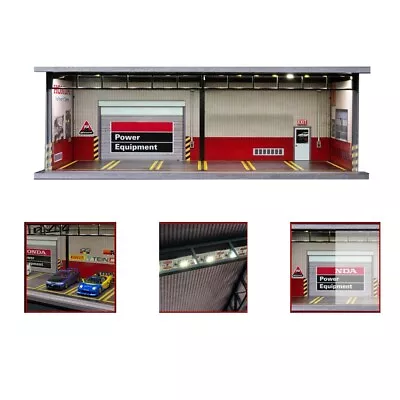 G Fans Model 1:64 Car Garage Model Building Led Parking Diorama With LED Light • $34.10