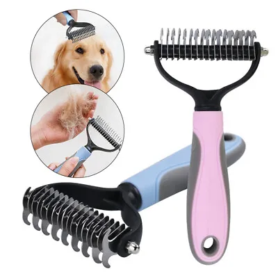 Professional Pet Dog Cat Comb Brush Dematting Undercoat Grooming Comb Rake Tool. • £7.19