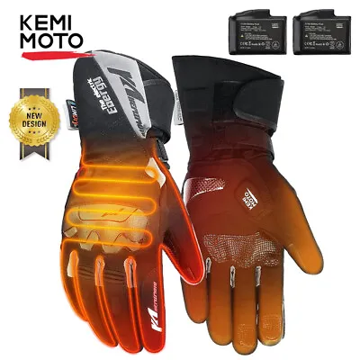 KEMIMOTO Rechargeable Heated Motorcycle Gloves Waterproof Touchscreen UTV ATV • $94.99