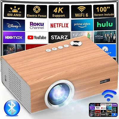 4K Projector Projector With WiFi And Bluetooth Mini Projector • $60