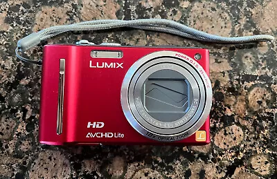 Panasonic Camera  DMC-TZ10. Red Excellent Condition Full Working Order • £24