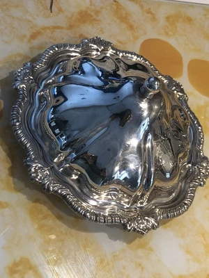 £12.99 • Buy Vintage Antique Round Butter Serving Dish Silver Plated Plato