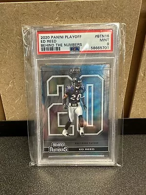 2020 Panini Playoff Behind The Numbers Ed Reed Baltimore Ravens #29 PSA 9 • $24.99