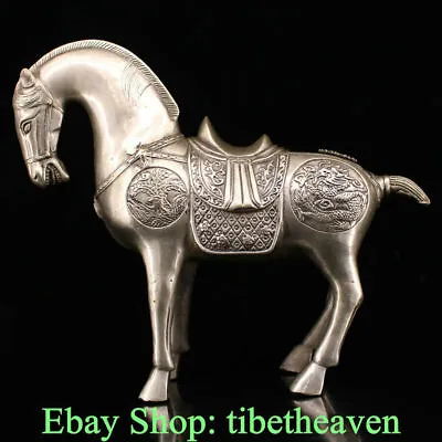 £138.88 • Buy 9.6  Old China Silver Feng Shui 12 Zodiac Year Tang Horse Success Sculpture