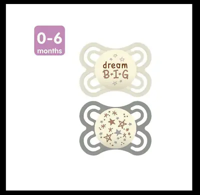 SET OF 2 MAM Glow In The Dark Perfect Night Collection 0 - 6m Pacifiers • $13.59