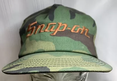 Snap-On Vintage SnapBack Trucker Camouflage Canvas Front Hat By K-Products USA • $13.99