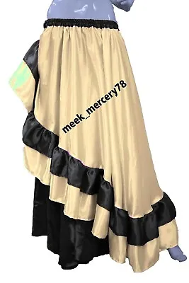 Women Wear Pleated Skirt Ivory Half Circle Belly Dance Satin Steampunk Skirt S57 • $42.27