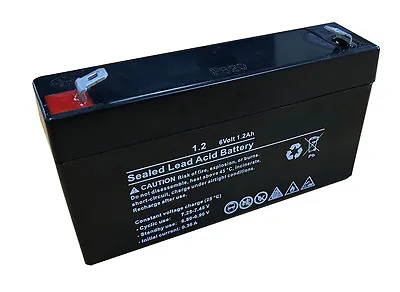 £11.29 • Buy 6v 6 Volt 1.2Ah 1200mAh Sealed Rechargeable Lead Acid Battery Burglar Alarm Etc