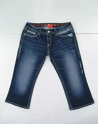 $69.99 • Buy Rock Revival Women's Alanis Capri Jeans Tag Size 32 Measured 33X20 #D446