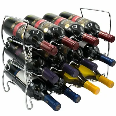 3-Tier Stackable Wine Rack Classic Style Wine Racks For Bottles Hold 12 Bottles • $24.99