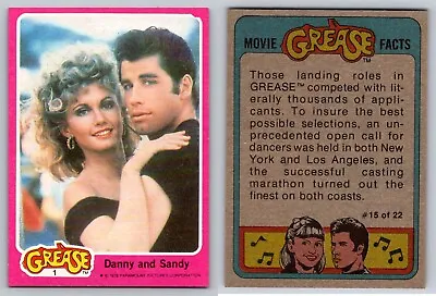 1978 TOPPS GREASE Movie Trading Cards- Series 1 Pink - U Pick Complete Your Set • $2