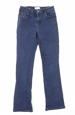 Dorothy Perkins Womens Blue Cotton Flared Jeans Size 10 L29 In Regular Zip • £5.75