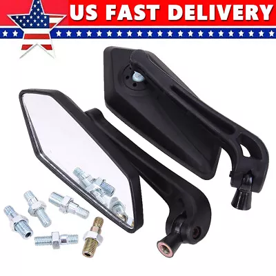 Black Rearview Mirrors For Honda Yamaha Suzuki Motorcycle Dirt Bike 8mm 10mm • $14.88