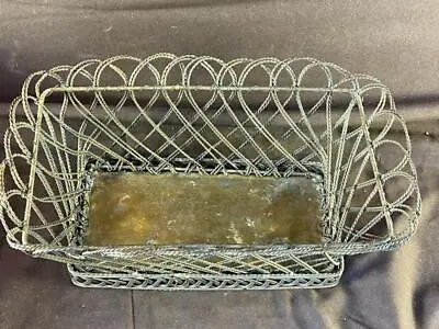 Old Vintage Wire Twist Basket Metal Wrought Iron • $71.25