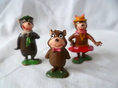 3 X Yogi Bear Boo Boo & Cindy Plastic Figures 1960s TV-Tinykins Marx • £40