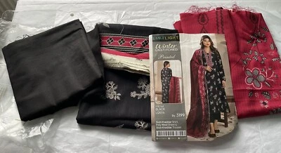 £24 • Buy Limelight 3 Piece Unstitched Sana Safinaz Asim Jofa Khaadi