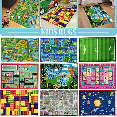 Kids Rugs Toddler Toys Play Mat Girls Boys Bedroom Crawling Soft Nursery Carpets • £19.96