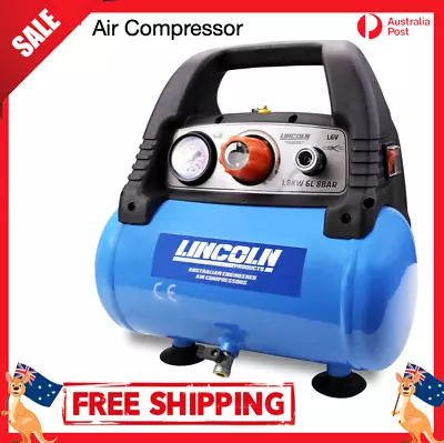 Lincoln 6L 1.8Kw Air Compressor Portable Direct Drive Compact Powerful L6V 240V • $209