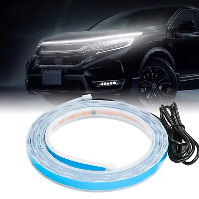 LED Daytime Running Light Strip Flexible Dynamic  Car LED Hood Lights Waterproof • $13.69