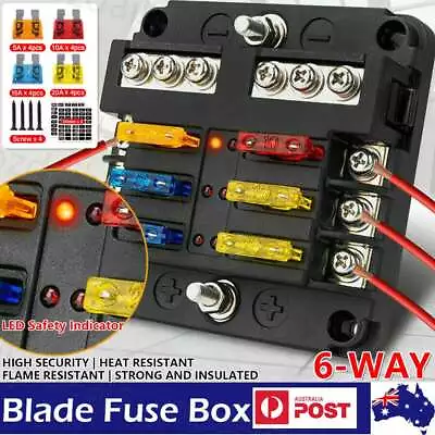 23Pcs 6 Way Blade Fuse Box Block Holder Indicator LED Light 12V 32V Car Marine • $13.15