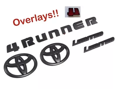 5PCS Overlay!! Matte Blackout 4Runner Limited Emblem Badge Fit 2014-2023 Toyota • $58.95