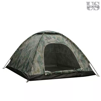 Camping Tent 3-4 Person Waterproof 4 Season Outdoor Hiking Family Camo Tents • $29.09