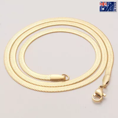 Wholesale New Stainless Steel Silver Gold 3MM Flat Snake Chain Necklace 16 - 24  • $5.69