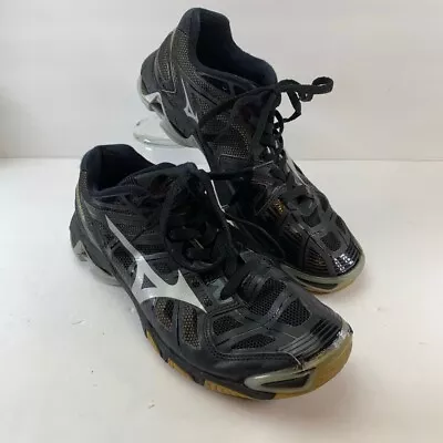 Mizuno Womens Wave Lightning RX2 Athletic Shoes Black Low Top Lace Up Mesh 11 • $19.99