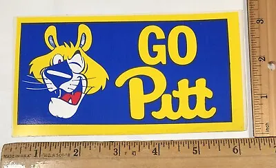 Vintage 1980s Go Pitt Panthers Logo Decal Sticker NCAA College Sports Pittsburgh • $6.25