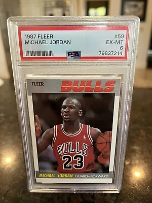 1987 Fleer Basketball #59 Michael Jordan HOF GOAT Psa 6  • $250