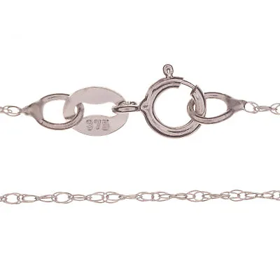 GENUINE 9ct WHITE GOLD FINE PRINCE OF WALES NECKLACE CHAIN - VARIOUS LENGTHS • £35.30
