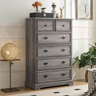 6/7 Drawer Dresser Tall Chest Of Drawer Retro Wood Storage Organizer For Bedroom • $191.99