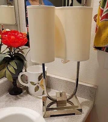 Vintage Modern Light In Chrome With Unique Twist & Extra Shade • $161