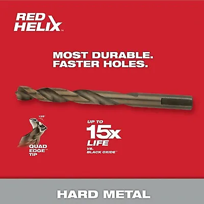 Milwaukee Cobalt Extreme Durability Red Helix Twist Drill Bit ALL SIZES • $22.01