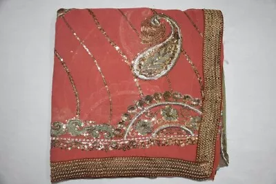 Paisley Dupatta Long Indian Hijab Women Scarf Floral Hand Embroidery Veil Stole • $0.99