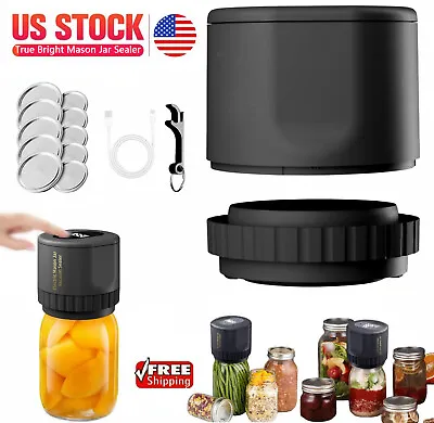 True Bright Electric Mason Jar Vacuum Sealer Kit For Wide Mouth & Regular Mouth • $18.99