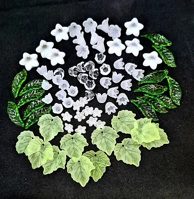 Lily Of The Valley Mixed Acrylic Flower And Leaf Beads • £5.15