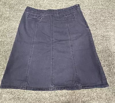 Eddie Bauer Skirt Womens Size 6 Navy Blue Cotton Activewear Casual Side Zip • $10.65