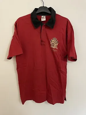 Manchester United Retro Remake Football Polo Shirt Cantona Size Medium • £12.99