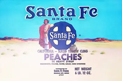 Vintage Santa Fe Brand Peaches Fruit Crate Label Art Print • $9.99