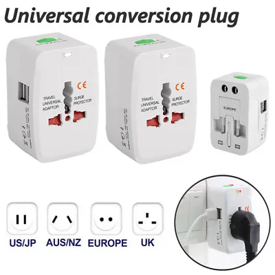 Universal Travel Adapter World Wide Use New Plug Charger UK EU US USB Port • £5.99