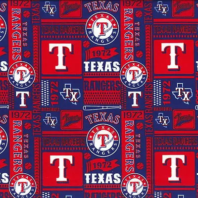 44 X 36 Texas Rangers Fabric Traditions MLB Red Blue 100% Cotton • $11.24