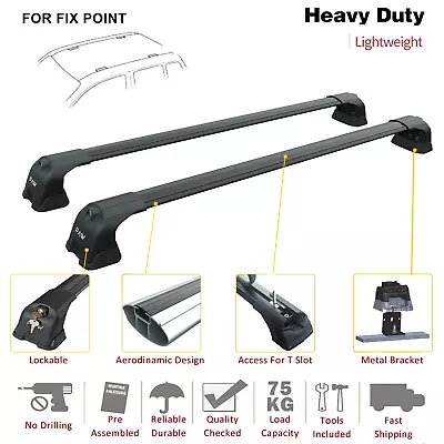 For Mazda 5 Van 2006-17 Roof Rack Cross Bars Metal Bracket Fix Point Alu Black • $189