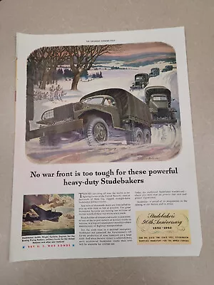 1940's VTG Orig Magazine Ad STUDEBAKER No War Front Is Too Tough For These WW2 • $10