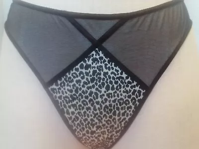 NWOT. Victoria's Secret Panty. Thong Cheetah Print. Sheer Black. L • $5