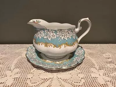 Royal Albert Bone China Large Gravy Boat & Plate - Enchantment - Very Good Cond • $149