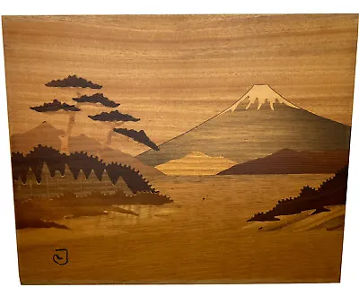 HAMAMATSUYA ART MARQUETRY LAKE ASHINOK WOOD INLAY PICTURE 9 BY 7 In Nice • $42.02