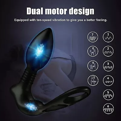 Powerful Prostate Massager Dual Motor Male Waterproof Vibrators USB Rechargeable • $14.99